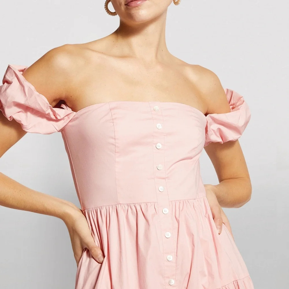 Staud dress pink midi dress - Picture 3 of 4